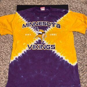 Minnesota Vikings Tie Dye Shirt Adult L Purple NFL Football - Cotton
